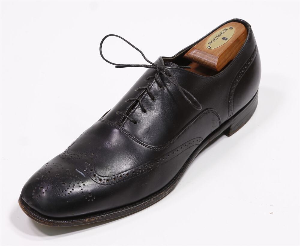 Brooks Brothers Made in England Black Wingtip Leather Oxford Dress Shoes US 9